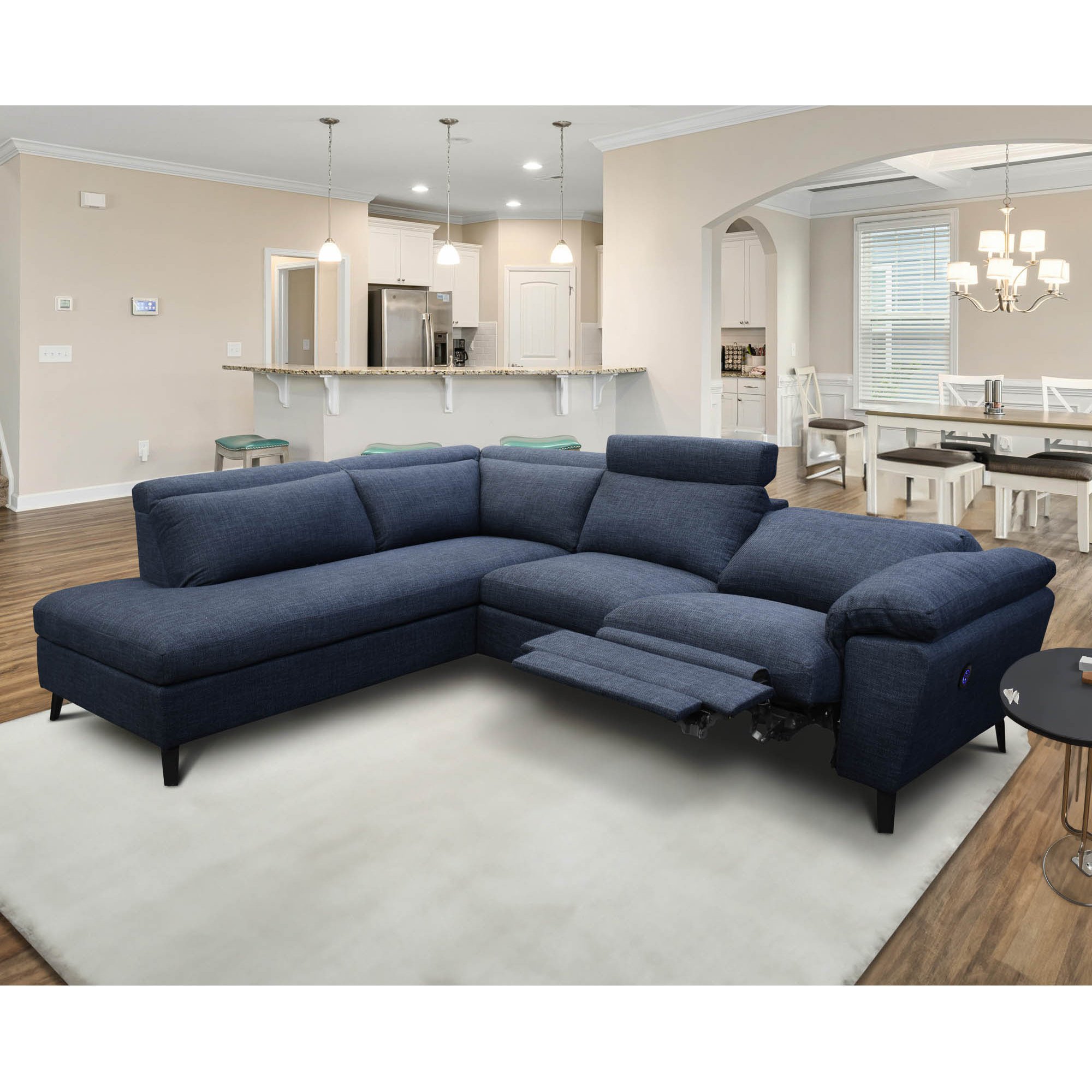 Sala Modular Izquierda Duster Tela Azul Marino Liz