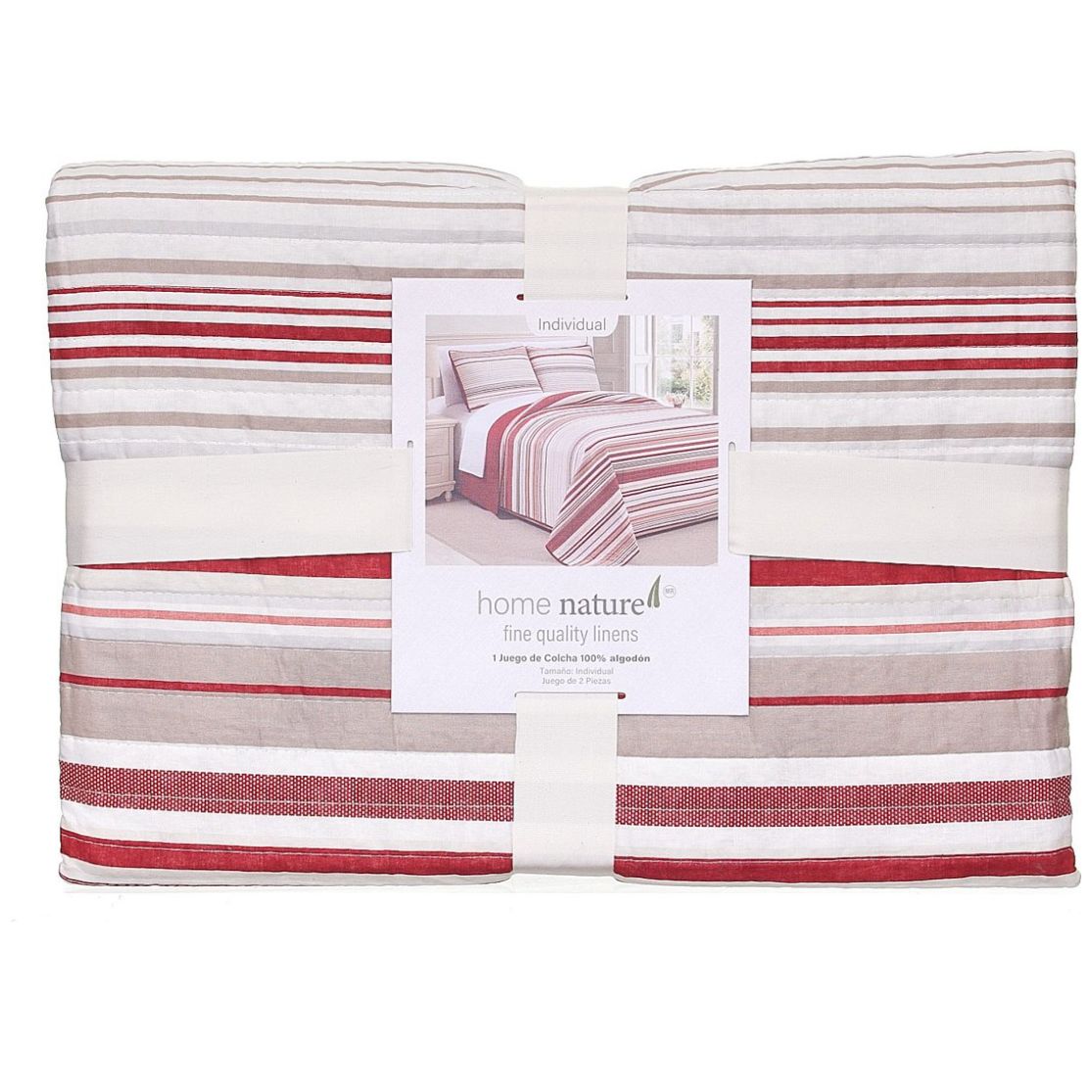 Sobrecama Ez Individual Rojo  Home Nature