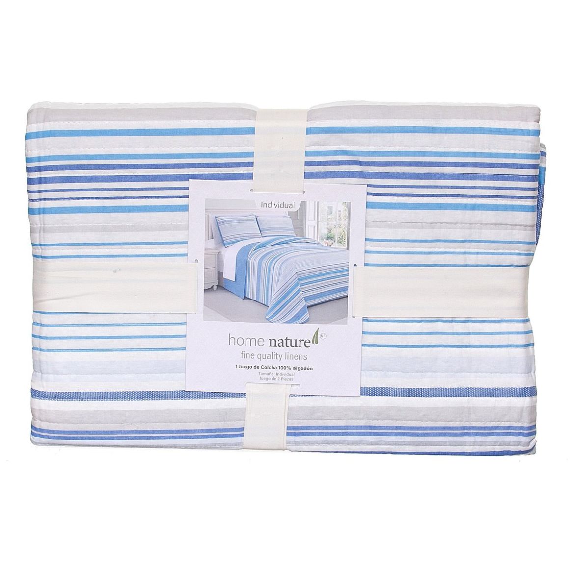 Sobrecama Ez Individual Azul  Home Nature