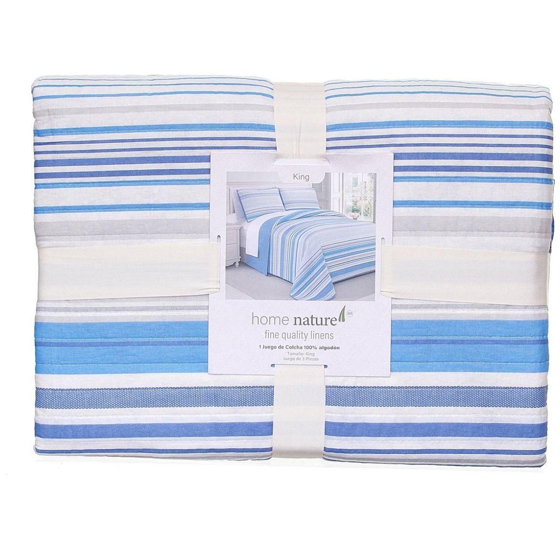 Sobrecama Ez King Size Azul Home Nature