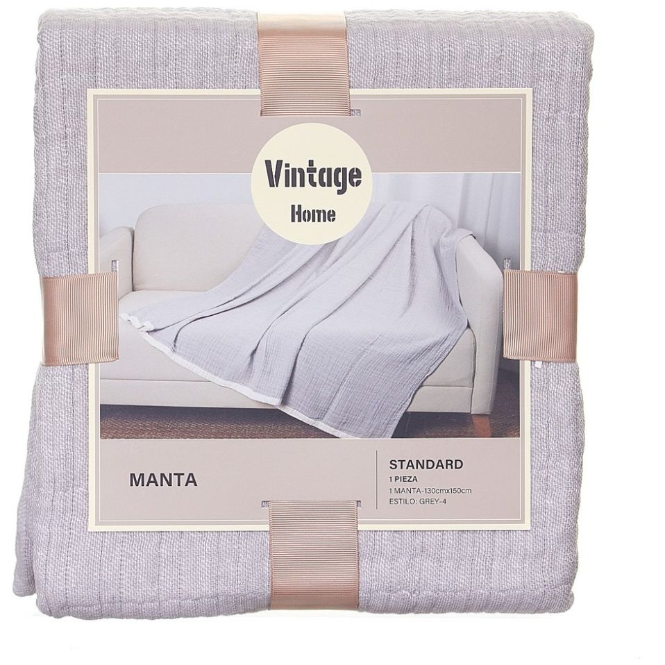 Manta Gris Vintage Home