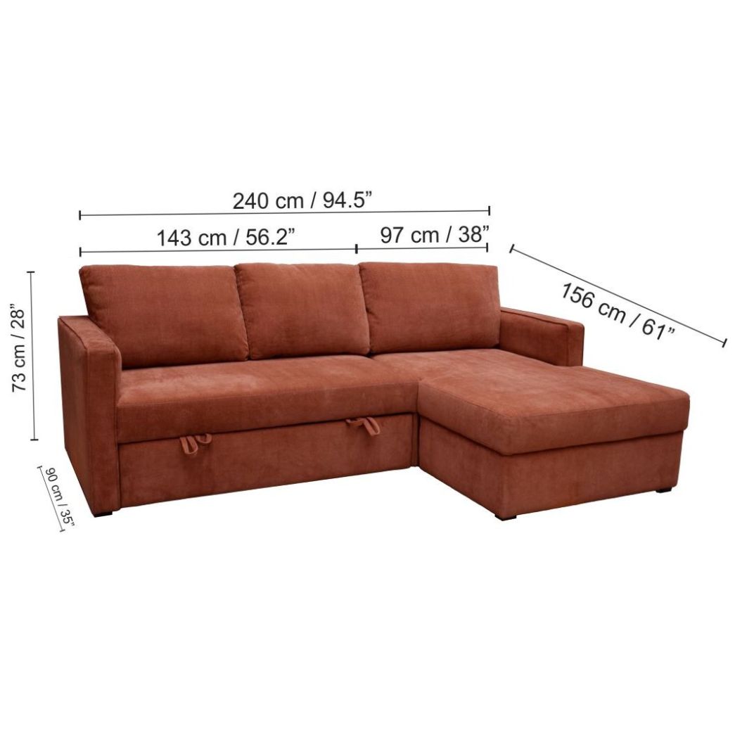 Sofá Cama 2 Piezas Walnut Muebles Liz