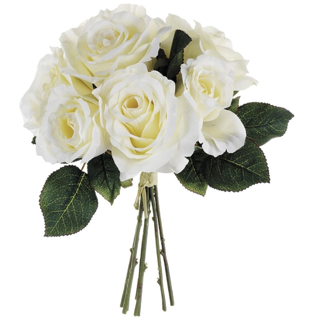 Bouquet  Artificial Rosas 28 Cm Crema Lottus