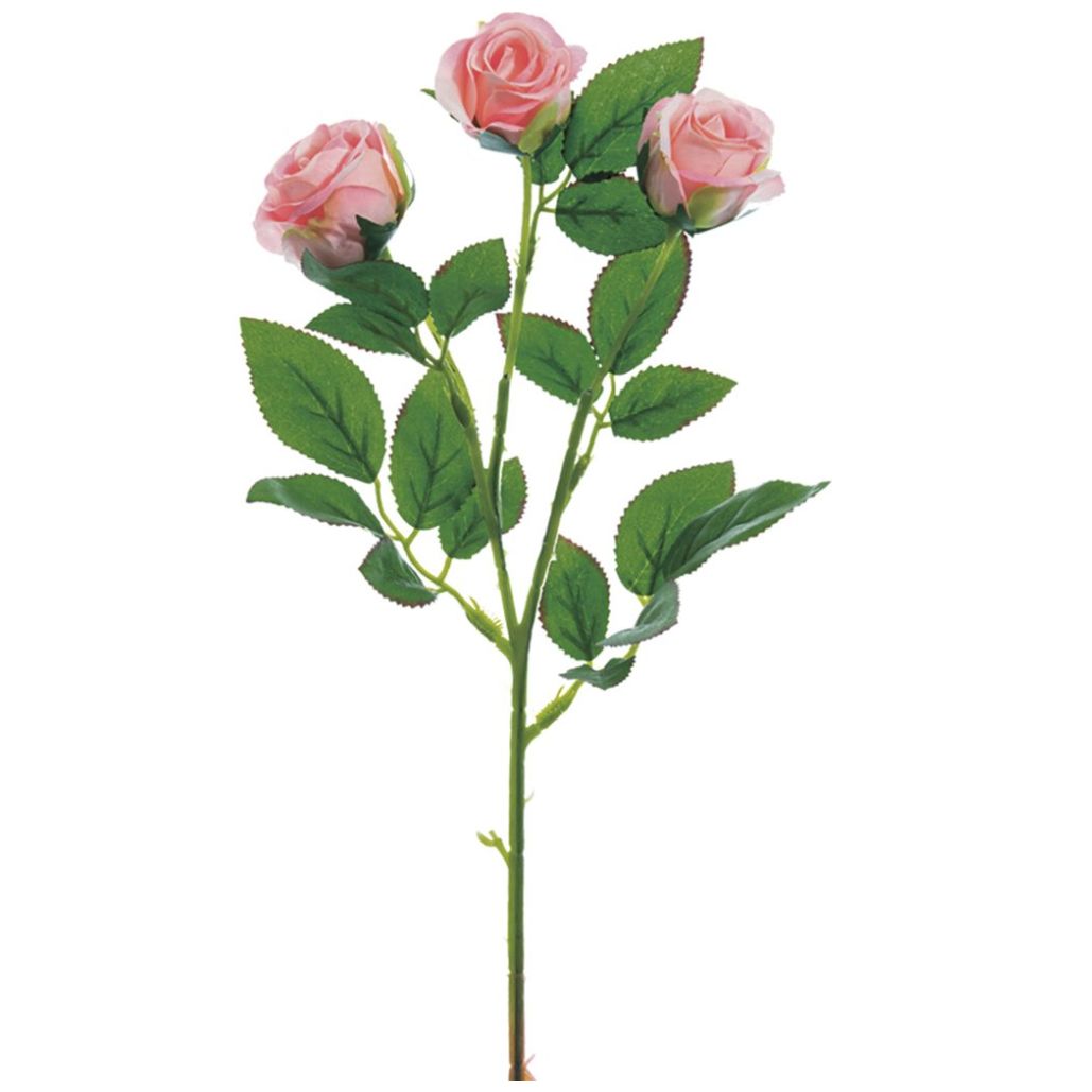 Vara Rosas Decorativa Artificial 42 Cm Rosa Lottus