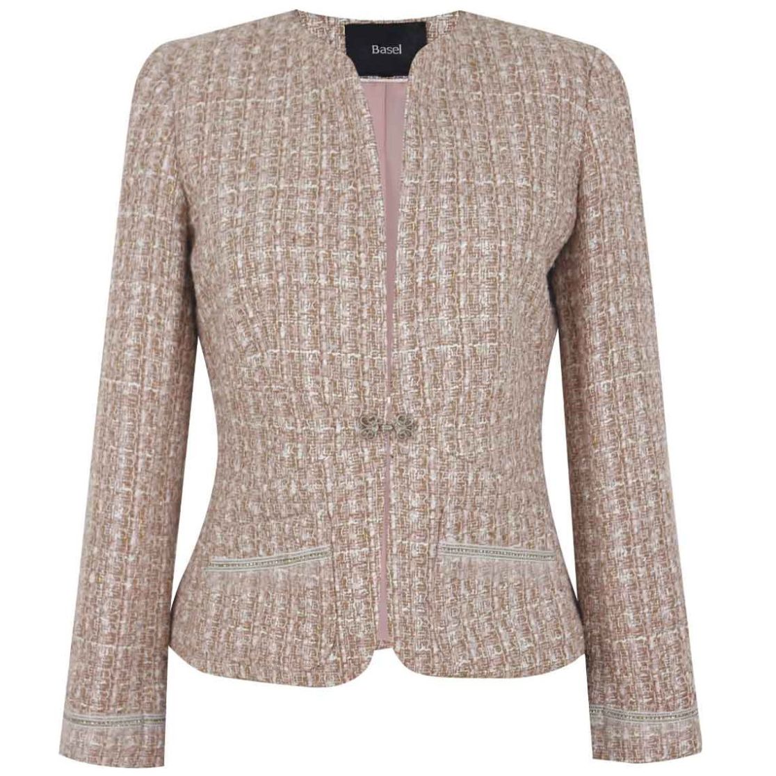 Saco Boucle con Broche para Mujer Basel