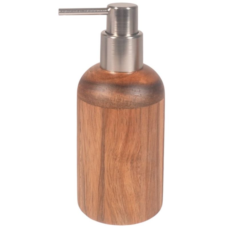 Juego de Baño Lúa de Madera Vaso Dispensador Bandeja Home Nature