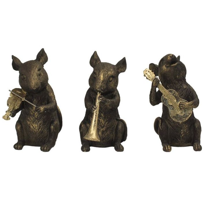 Set de 3 Ratoncitos Decorativos en Resina Corner Home