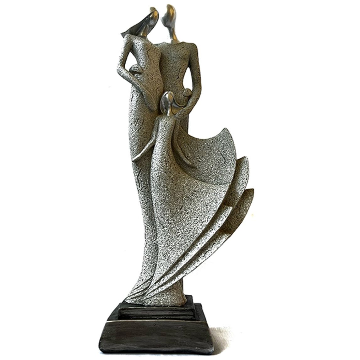 Figura Decorativa Familia con Vestido Gris Claro Mideko