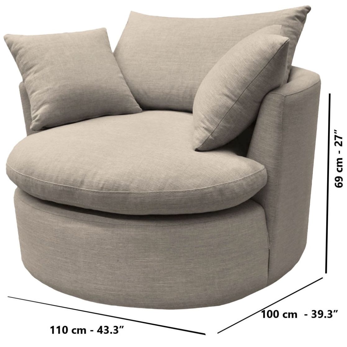 Sillón Ocasional Suli Tela Beige Liz