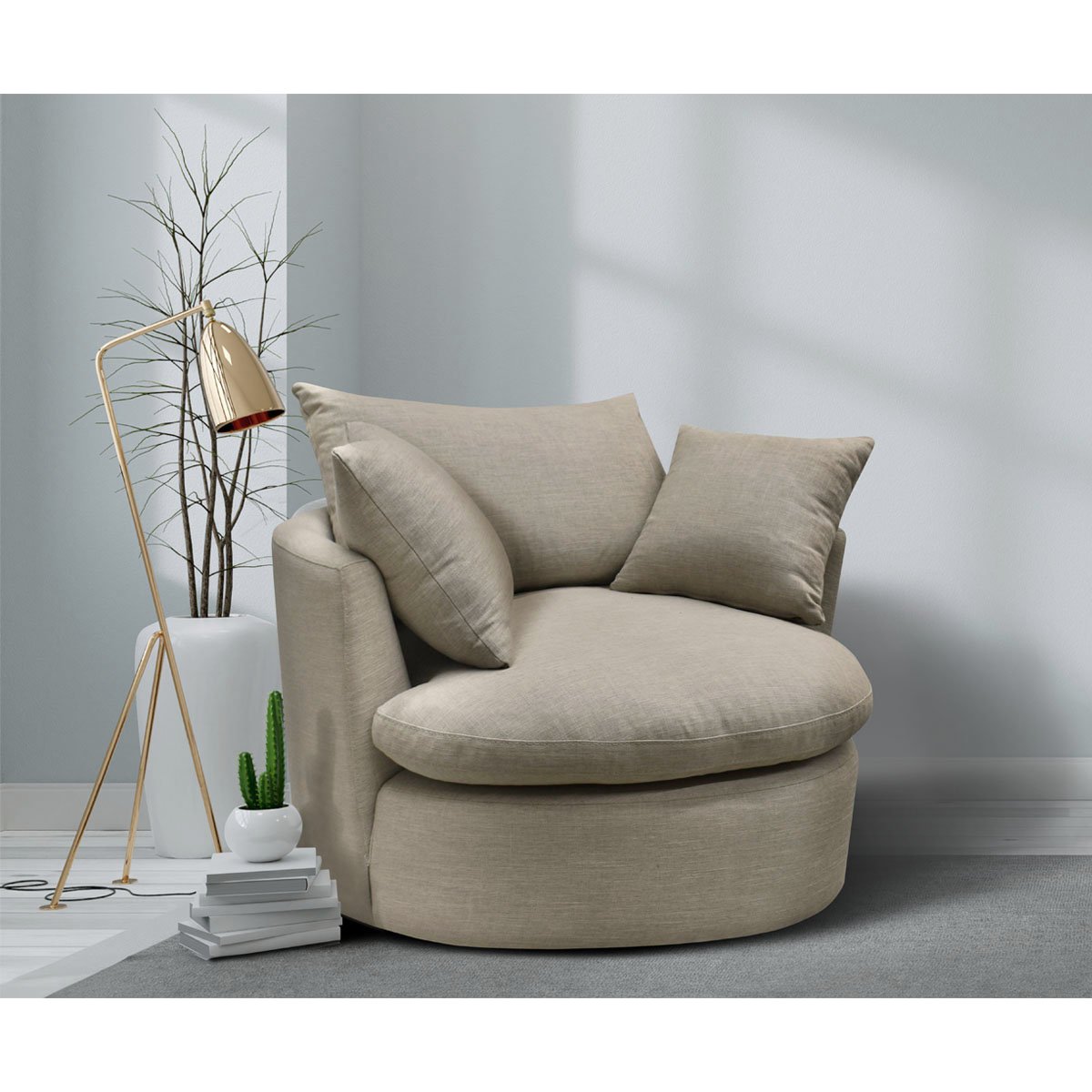 Sillón Ocasional Suli Tela Beige Liz