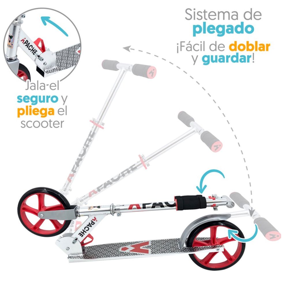 Scooter de Aluminio Plegable 200Mm Apache Flying Wheel