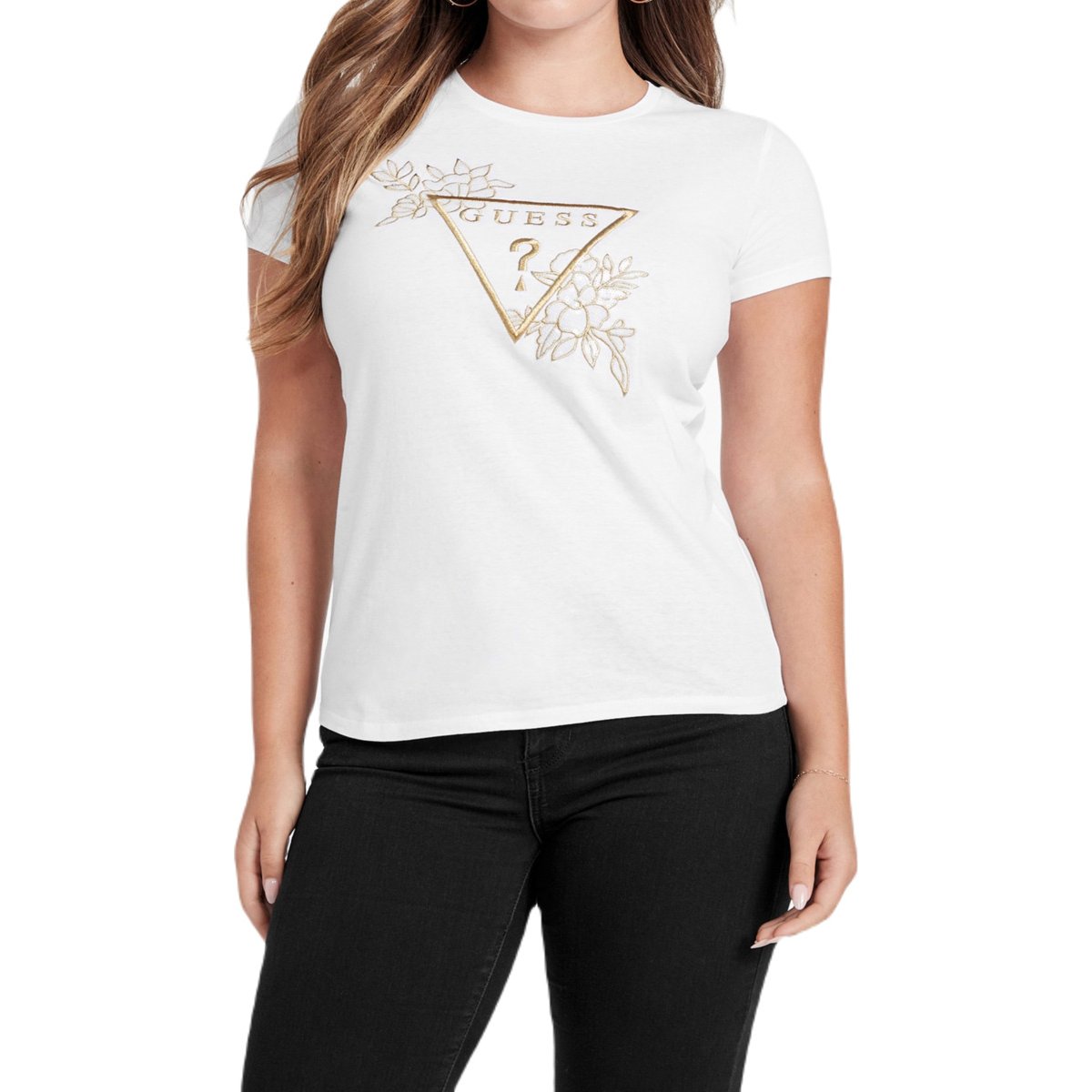 Playera Lisa con Bordado para Mujer Juniors Guess Factory