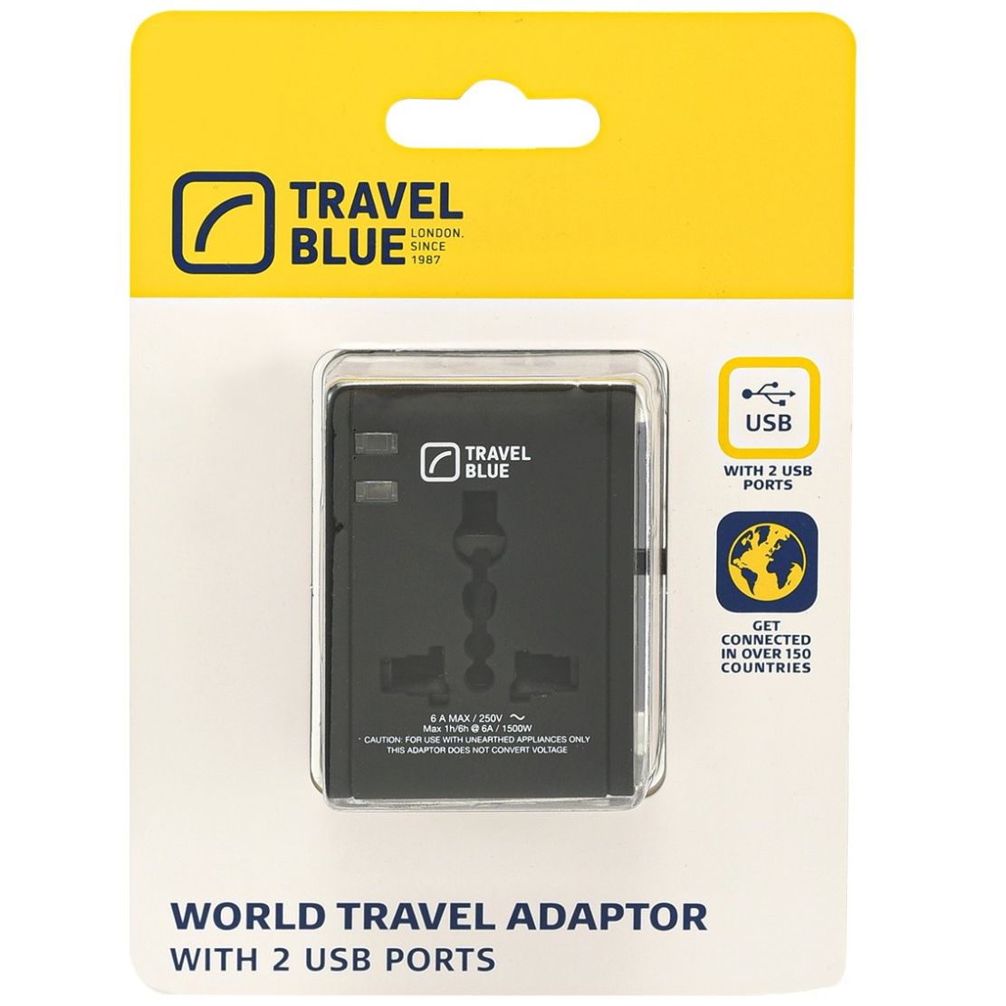 Adaptador Mundial de Viaje Negro Travel Blue