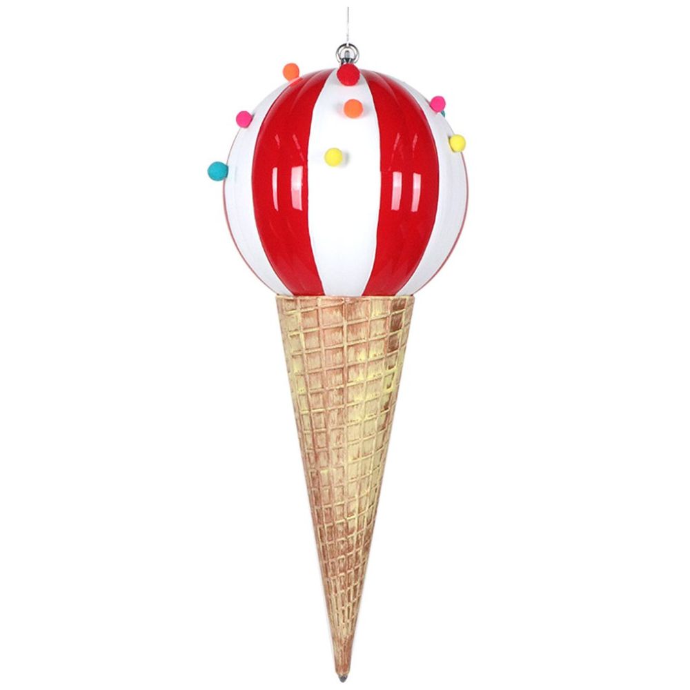 Cono de Helado Rojo Y Blanco con Chispas 66Cm Gto