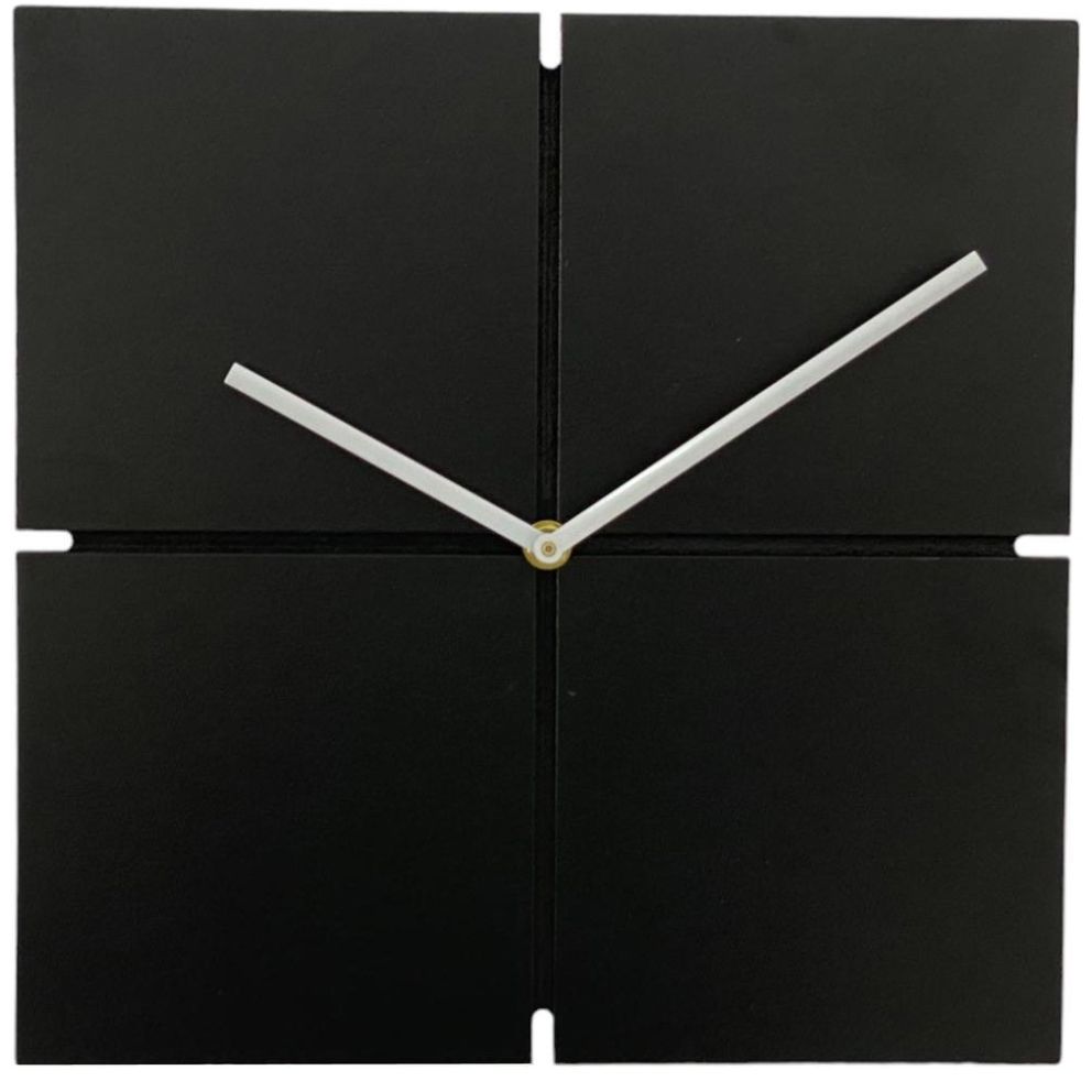 Reloj de Pared Cuadrado Negro Mdf Cebrón Concepts