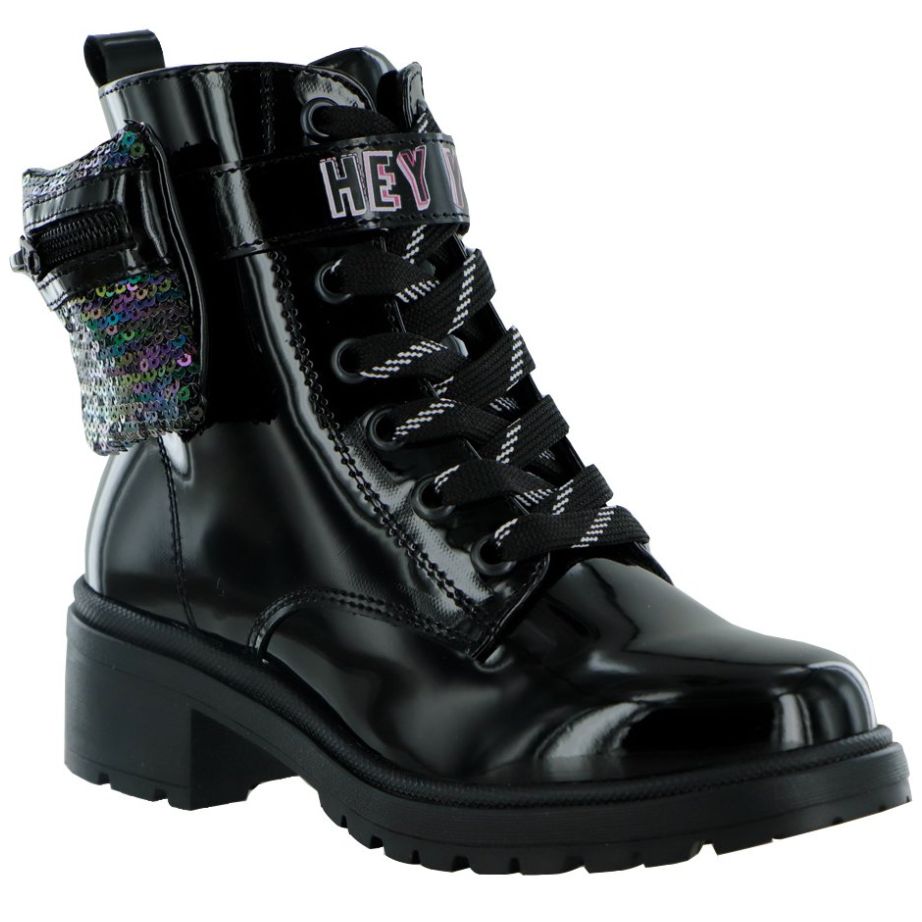 Bota con Agujeta Charol 18-23 Negro para Niña Bambino