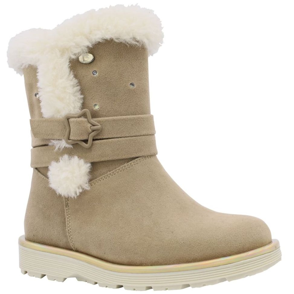 Bota Invernal con Borrega 16-21 Beige Coqueta para Niña