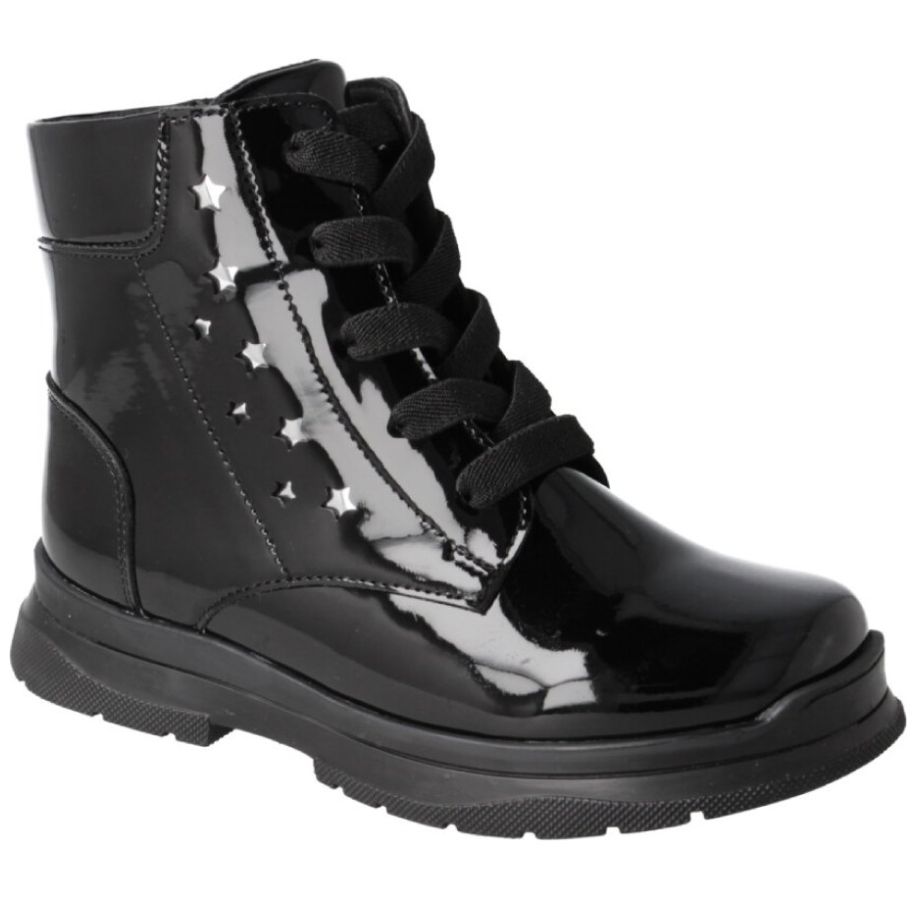 Botin de Charol con Agujeta 15-17 Negro Karsten