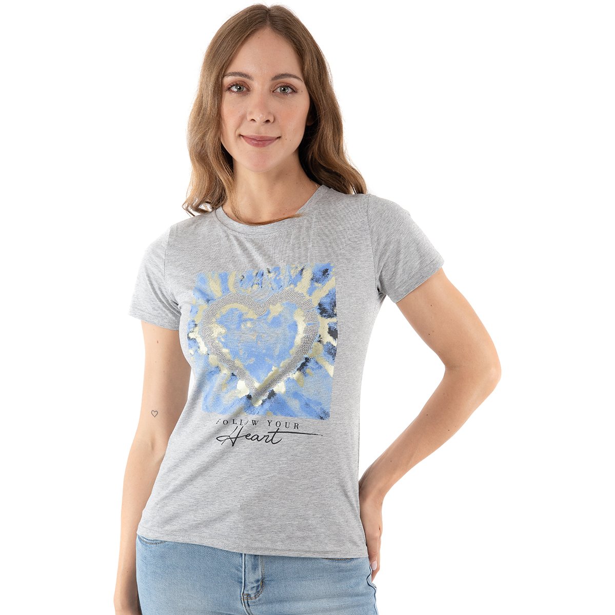 Playera Aplicación Hot Fix para Mujer Juniors Studio si