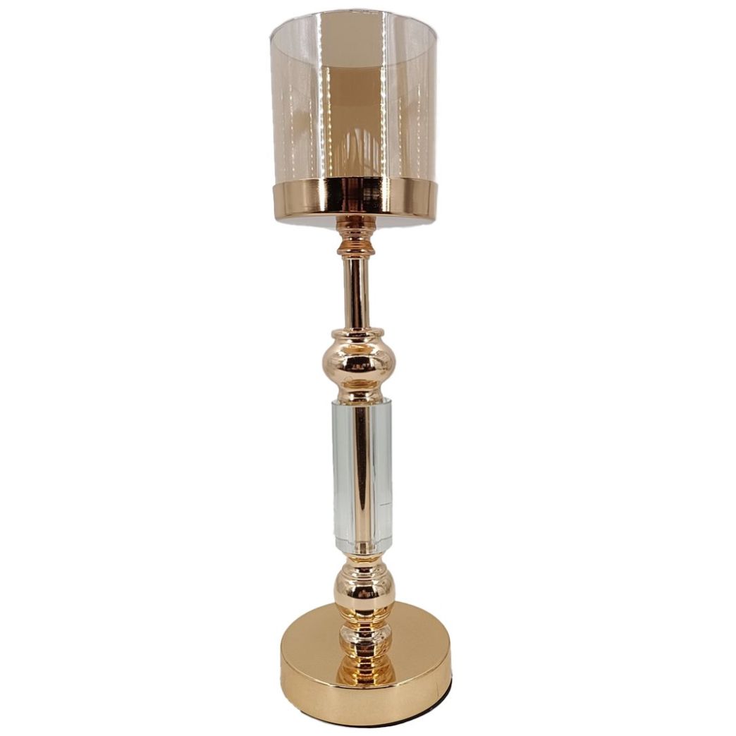 Candelero Cristal Gold Grande Vintage Home