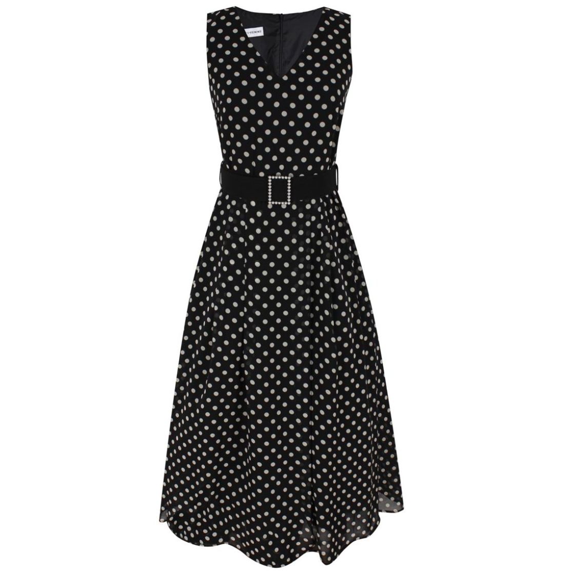 Vestido Corte Princesa Estampado Dots para Mujer City Femme