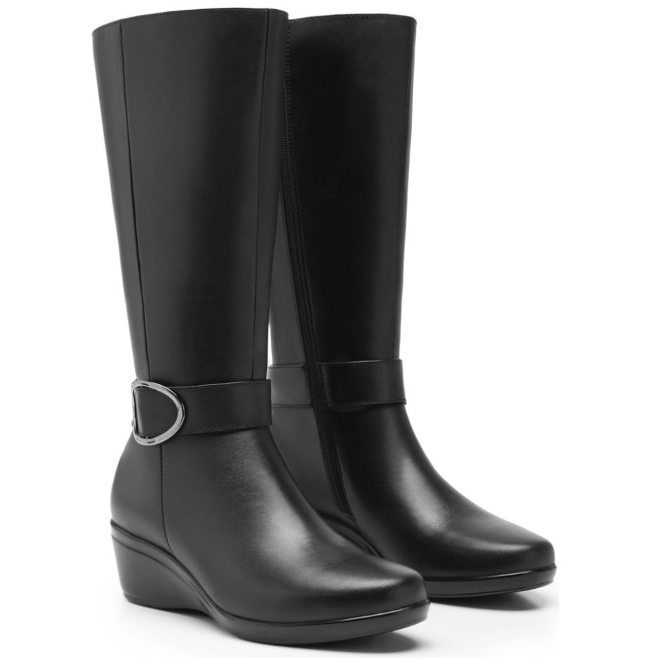 Bota Alta Negro para Mujer Flexi