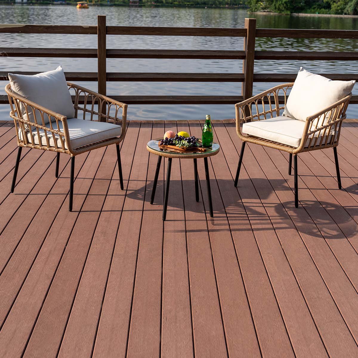 Set Dos Sillas Exterior y Mesa Acento Dalu Vintage Home