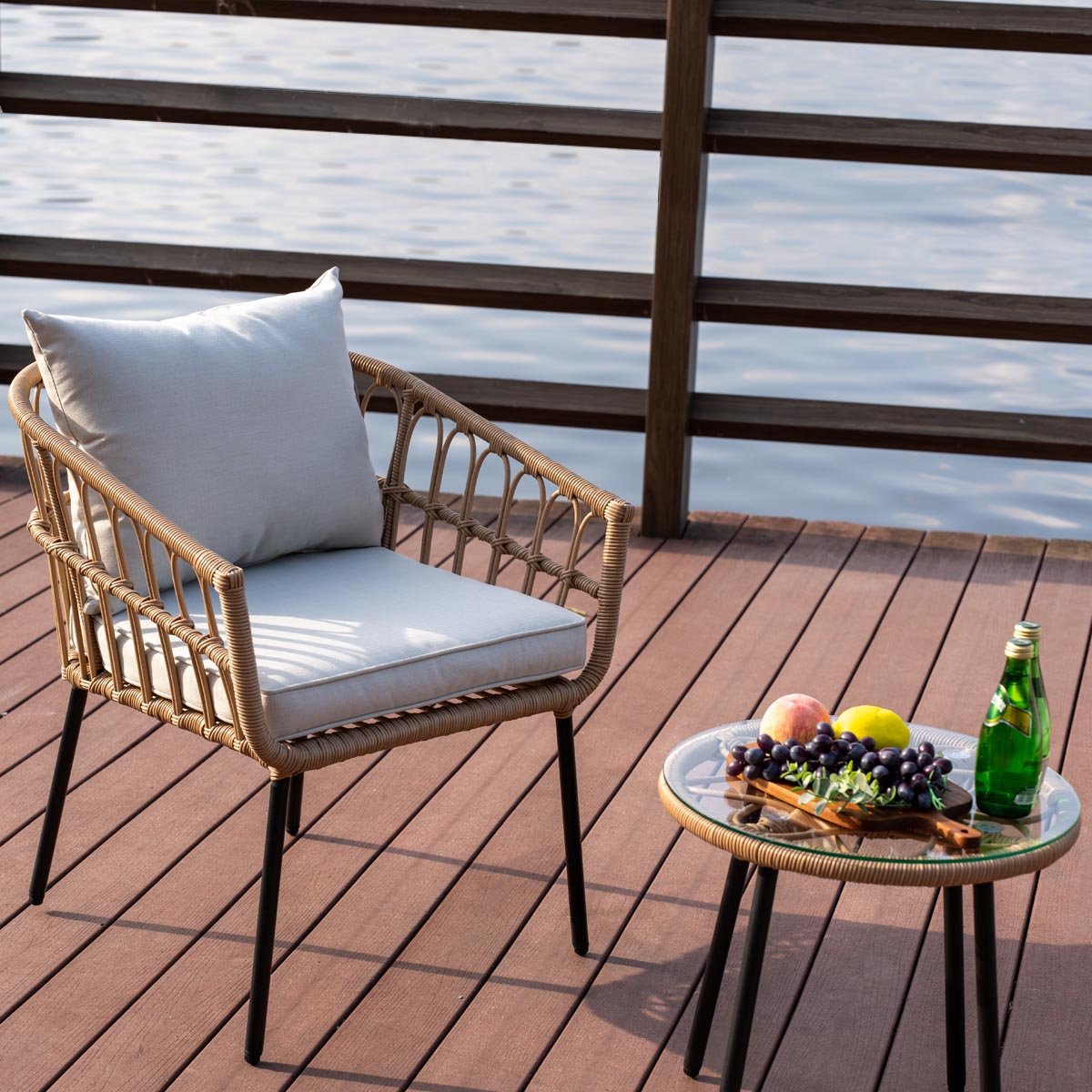 Set Dos Sillas Exterior y Mesa Acento Dalu Vintage Home