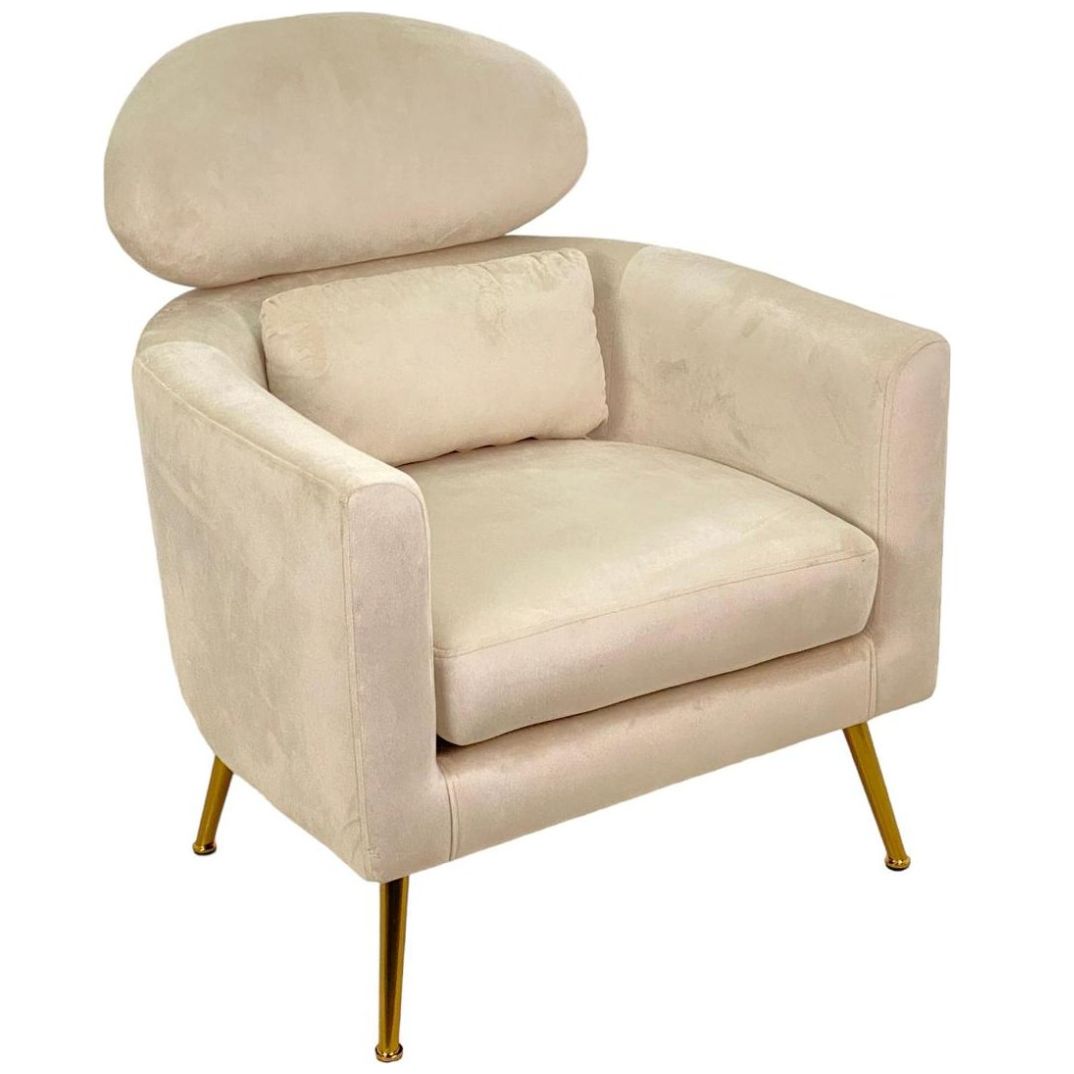 Poltrona Beige Moderna Bombay Luxe Concepts