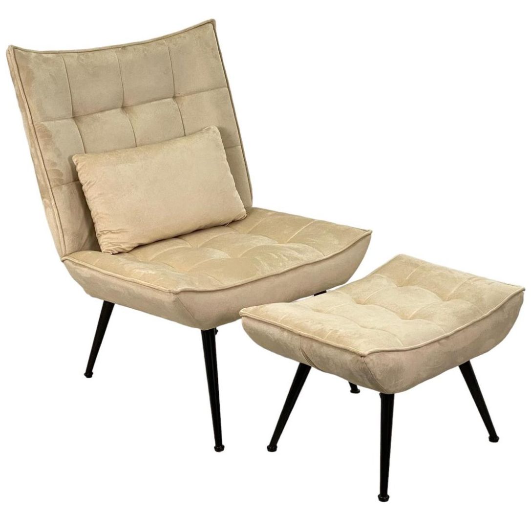 Juego de Silla Beige con Almohada Bombay Luxe Concepts