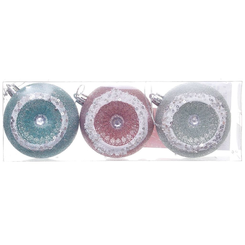 Set de 3 Esferas Reflector Color Pastel 8 Cm  Gto