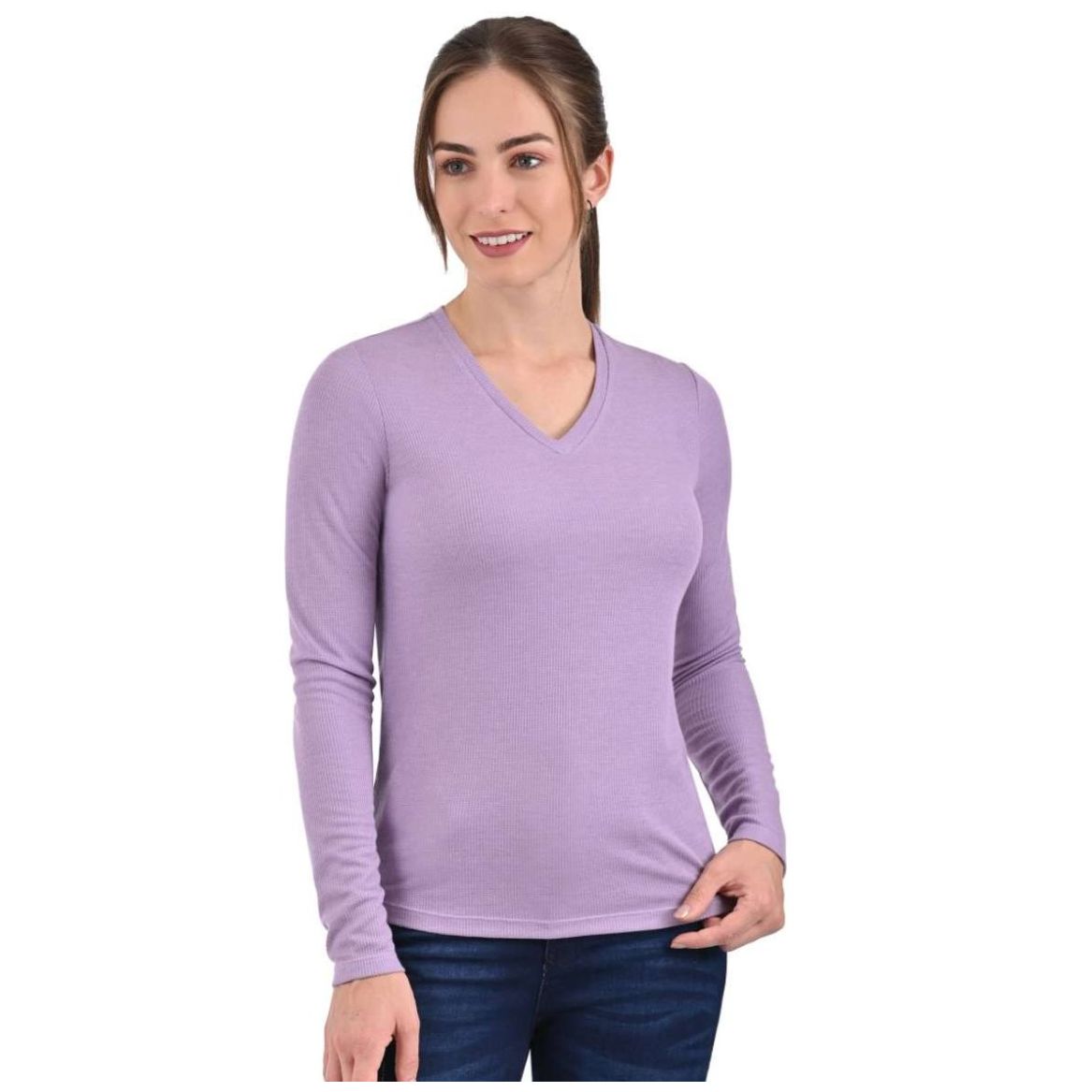 Playera Manga Larga Cuello V  para Mujer Juniors Supply