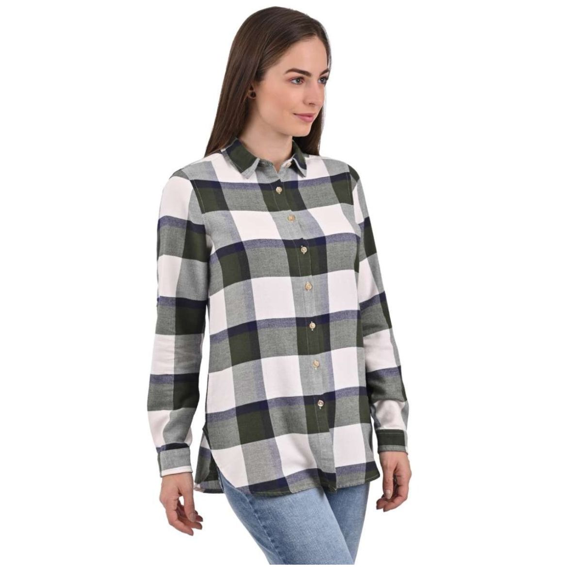 Blusa Manga Larga a Cuadros para Mujer Juniors Supply