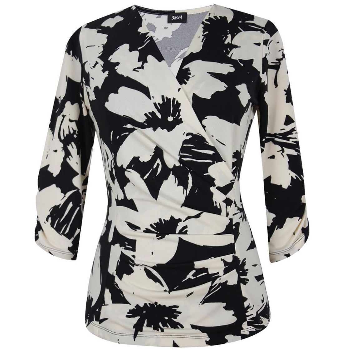 Blusa Escote V Cruzado y Manga 3/4 para Mujer Basel