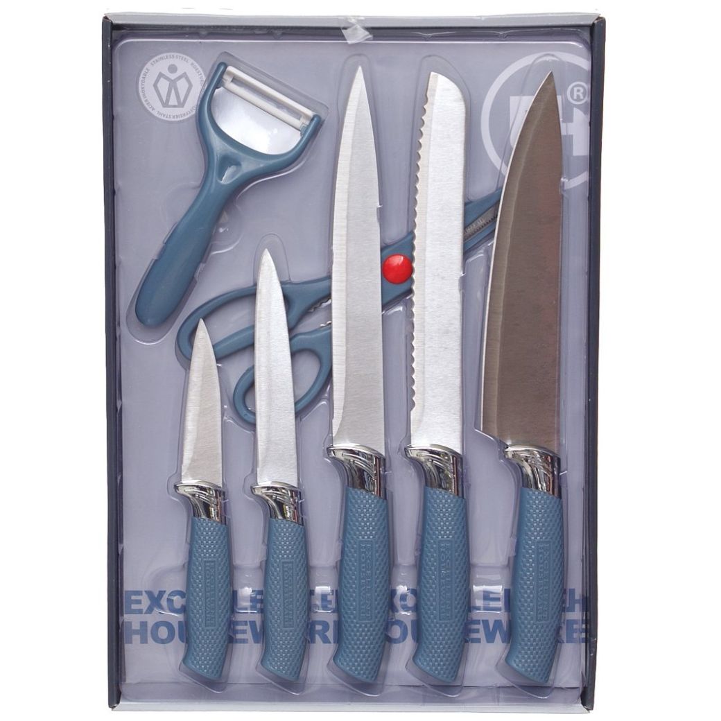 Set 5 Cuchillos+Tijeras+Pelador Varios Colores Koopman