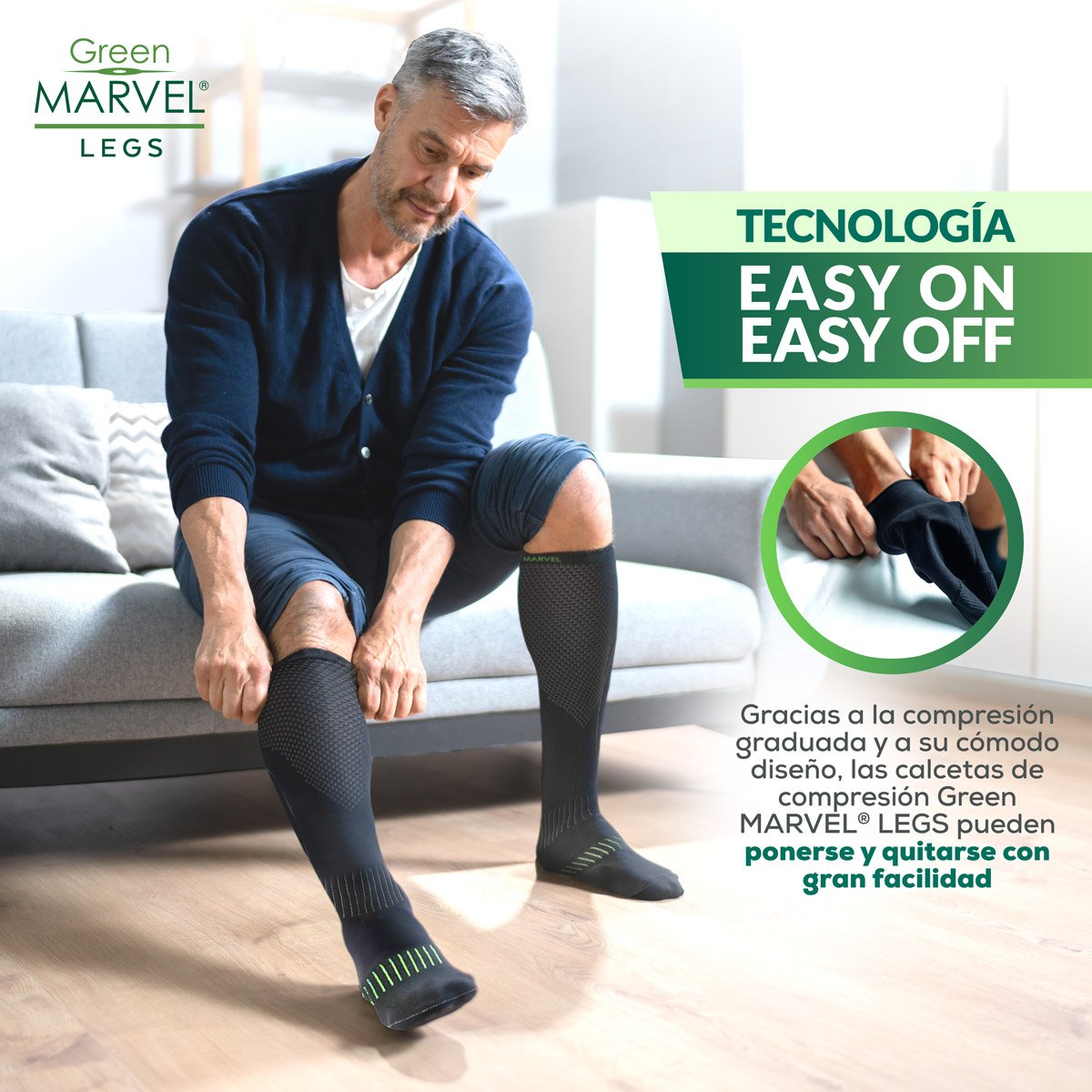 Medias de Compresión Green Marvel Legs S-M para Mujer