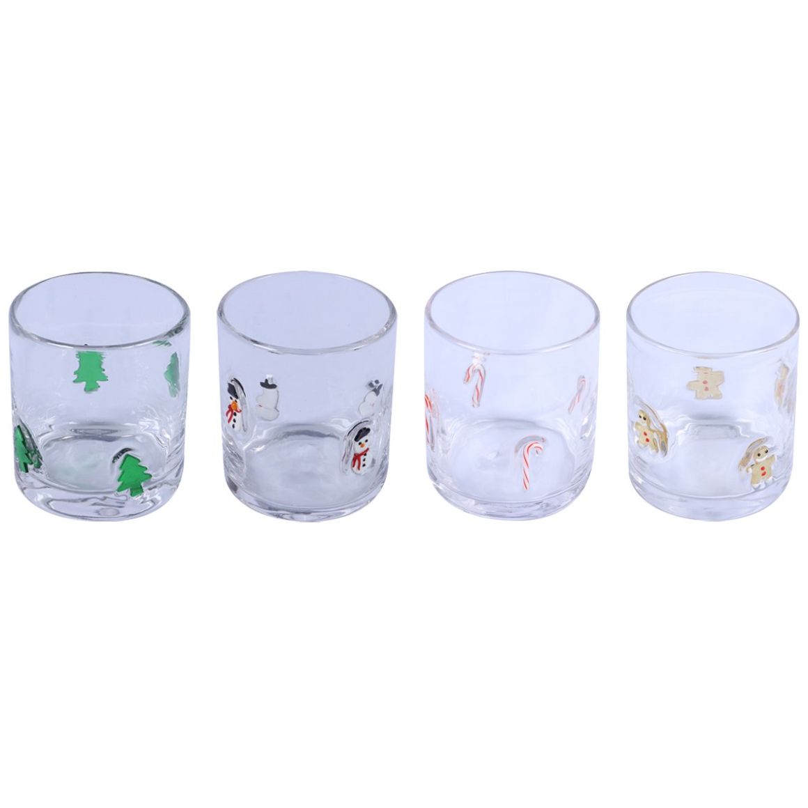 Set 4Pz Vasos Navideños 350Ml Vidrio Home & Details