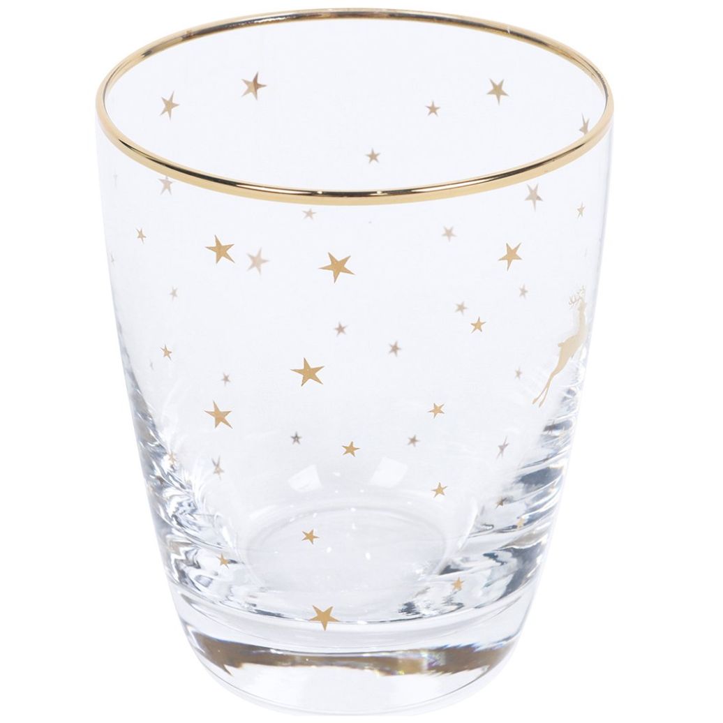 Vaso Borde Dorado Estrellas Home & Details