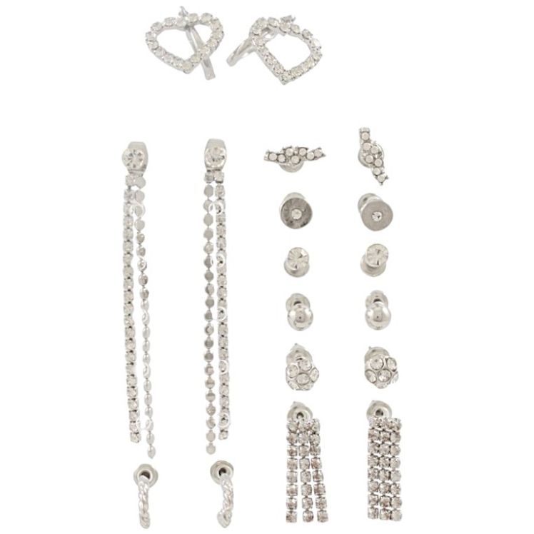 Set de Aretes Plateados para Mujer Lulu