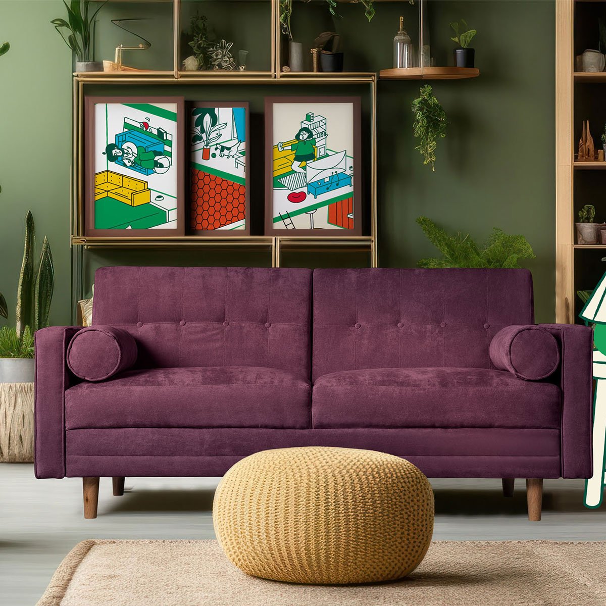 Sofá Cama Morado Beehive Bristol Makora