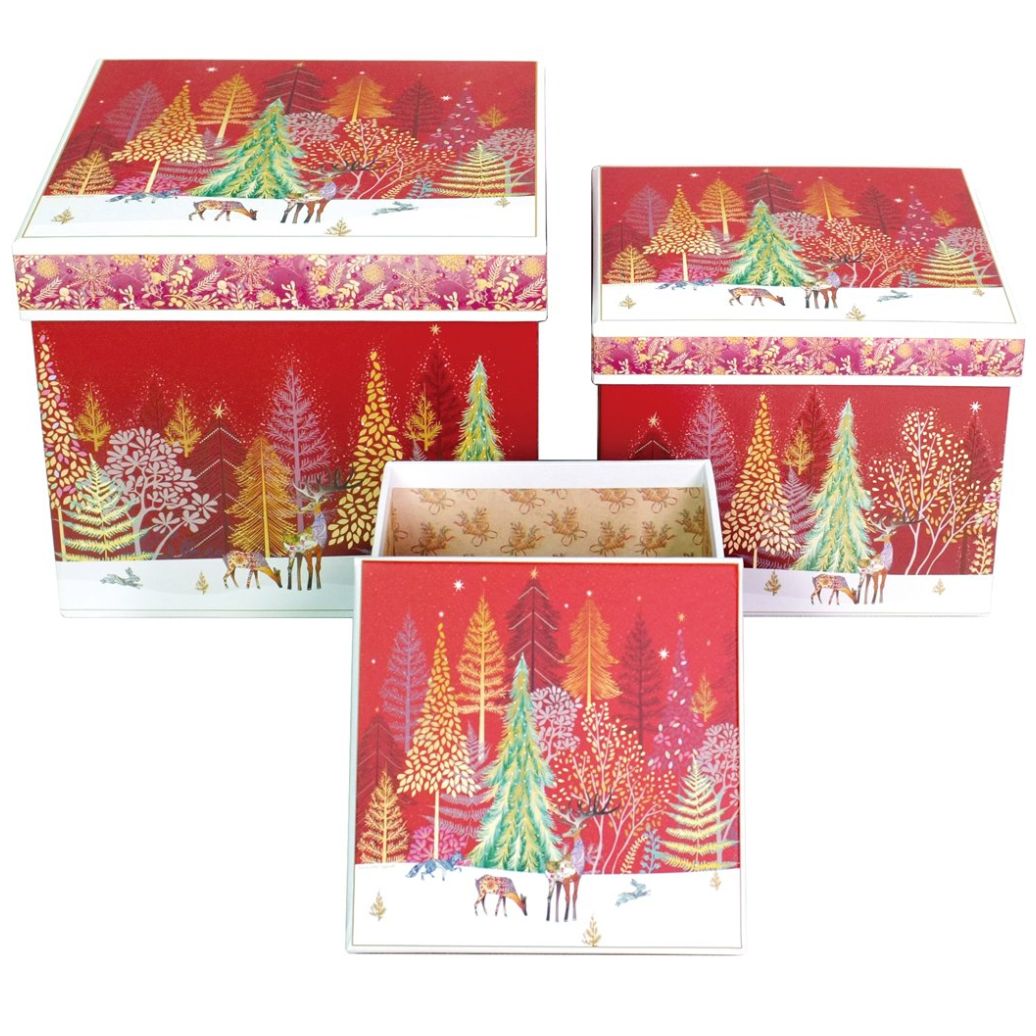 Set Caja 3 Piezas Navidad Papel Roja