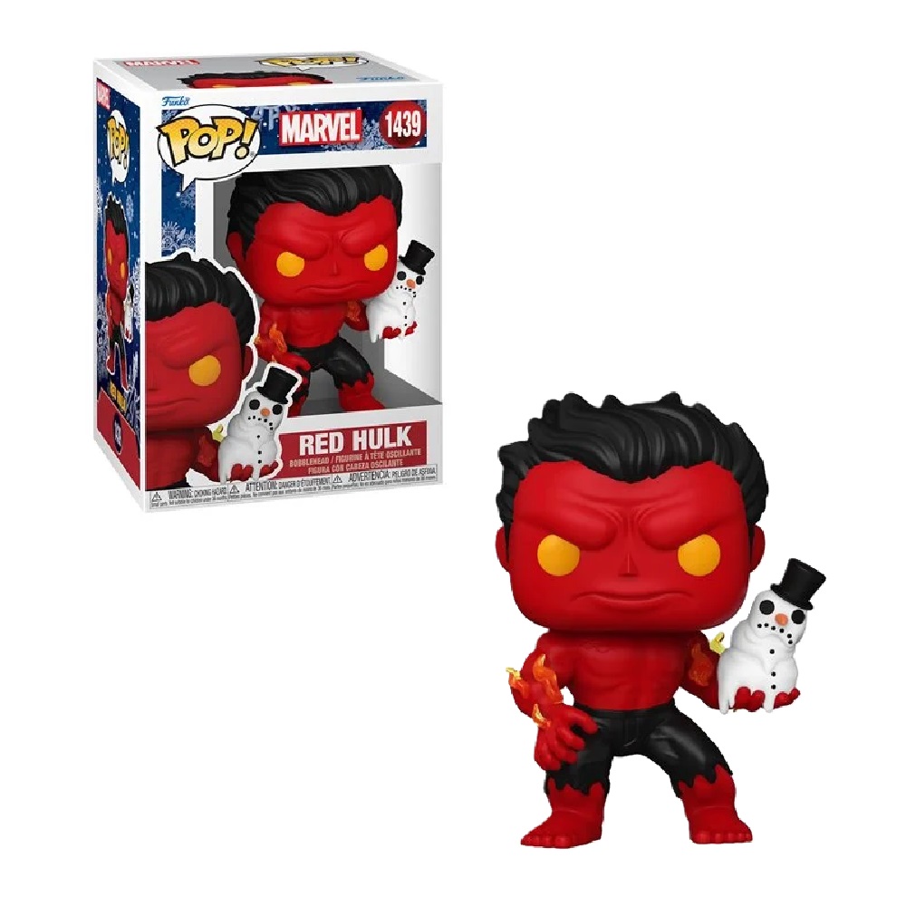 Funko Pop Marvel: Holiday - Red Hulk con Muñeco de Nieve