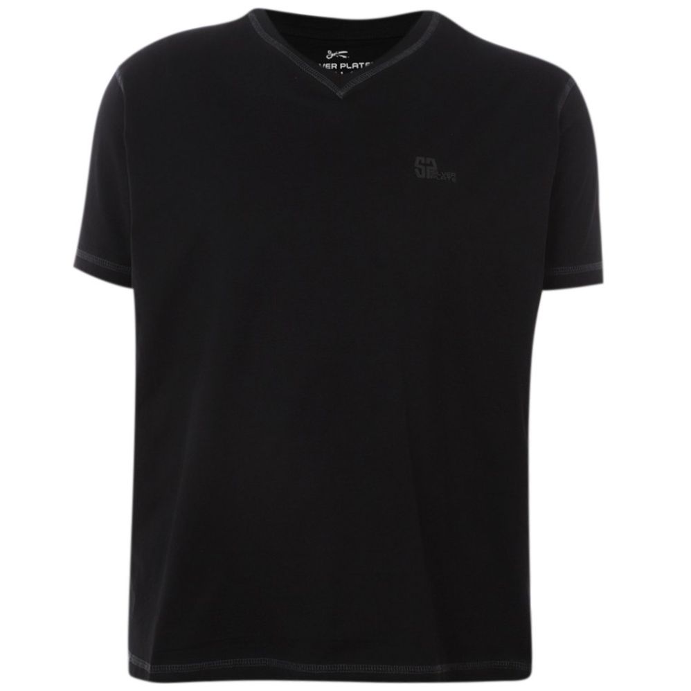 Playera de Cuello V para Hombre Plus Silver Plate