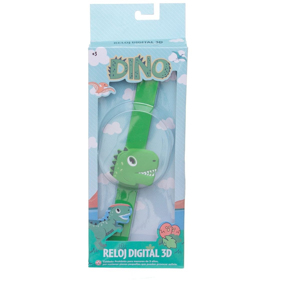 Reloj Digital3D Dinosaurios Verde para Niñosswitch