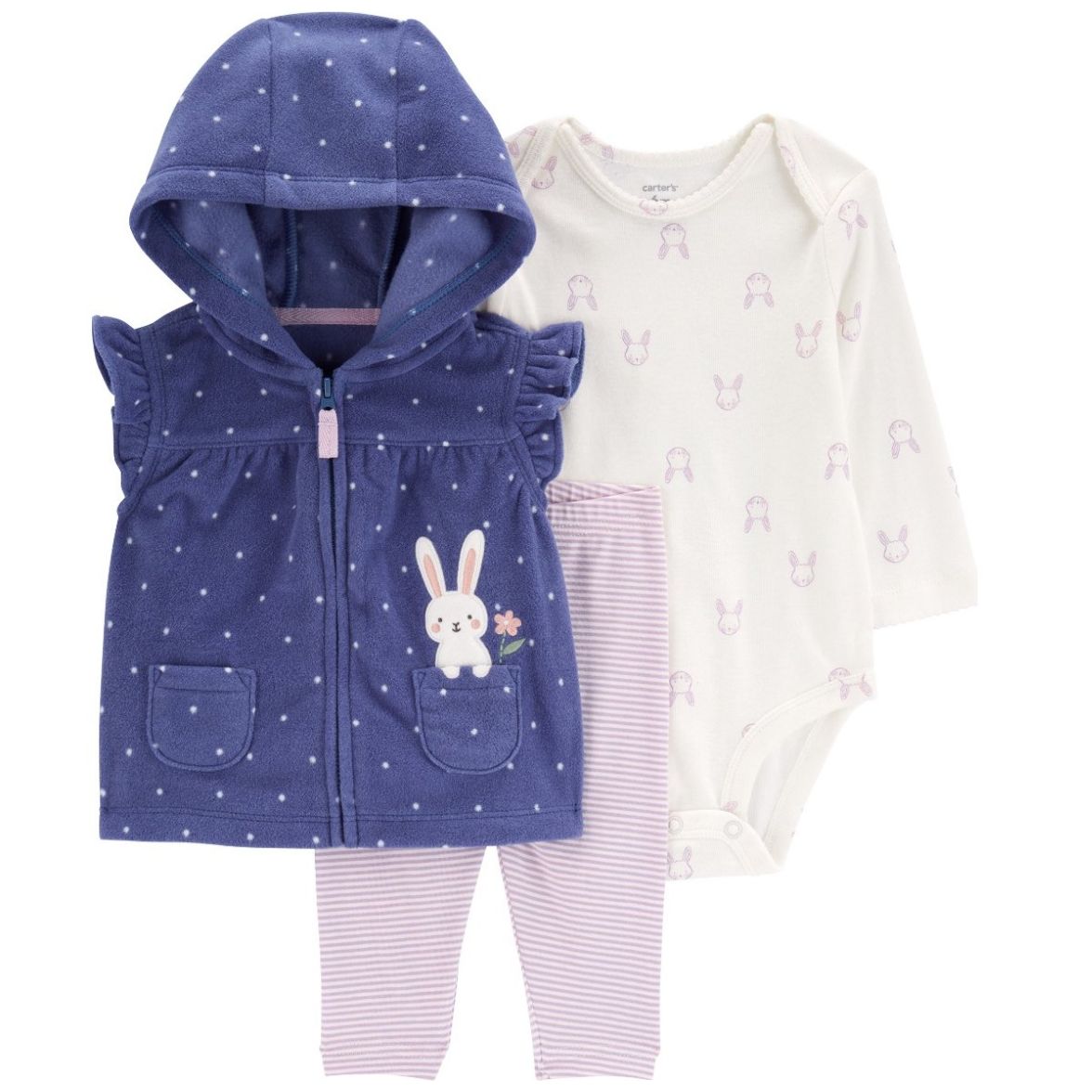 Conjunto de 3 Piezas con Chaleco para Bebé Niña Carter's