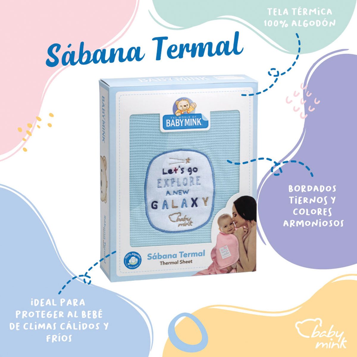 Sabana Termal con Bordado Baby Mink