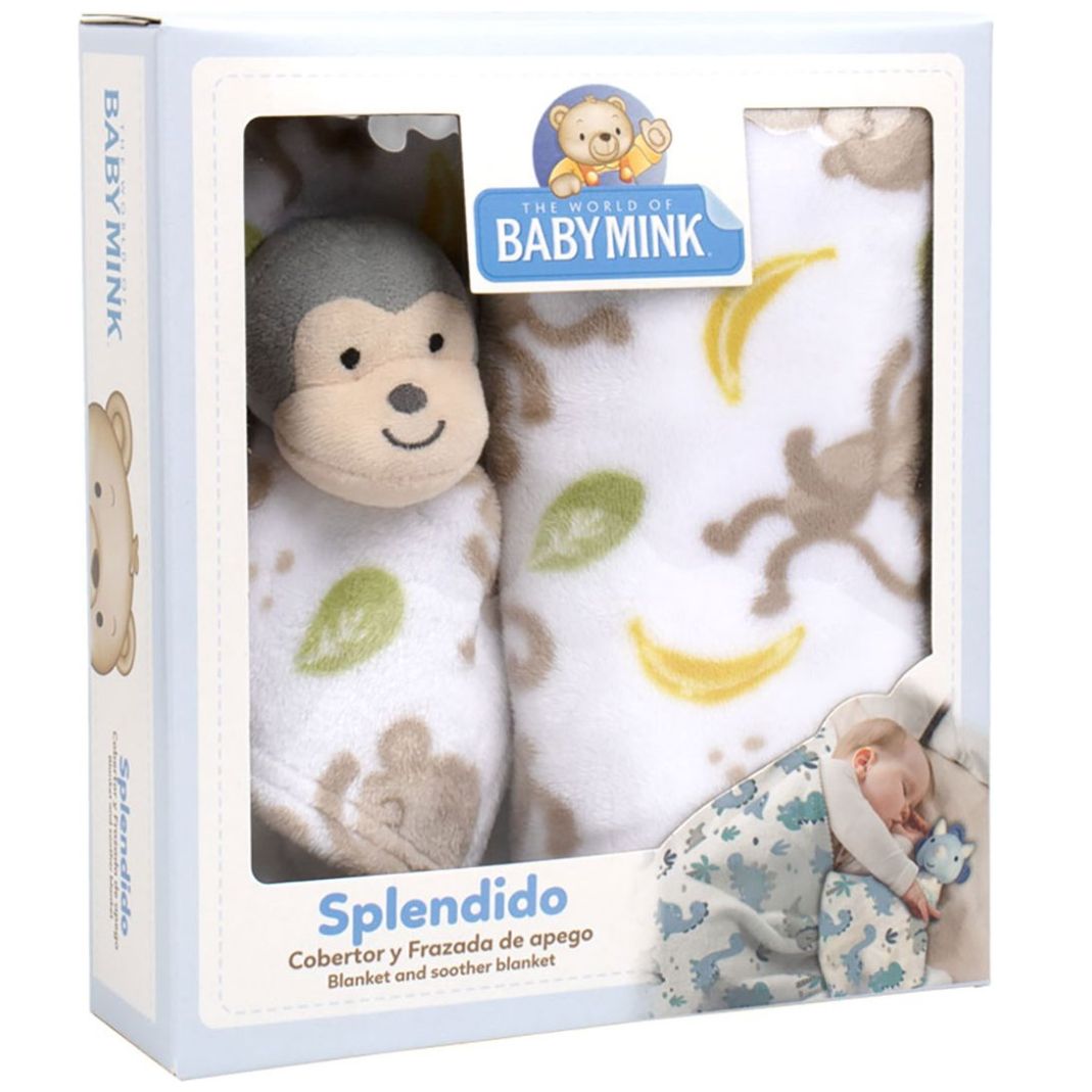 Cobertor Estampado con Muñeco Baby Mink