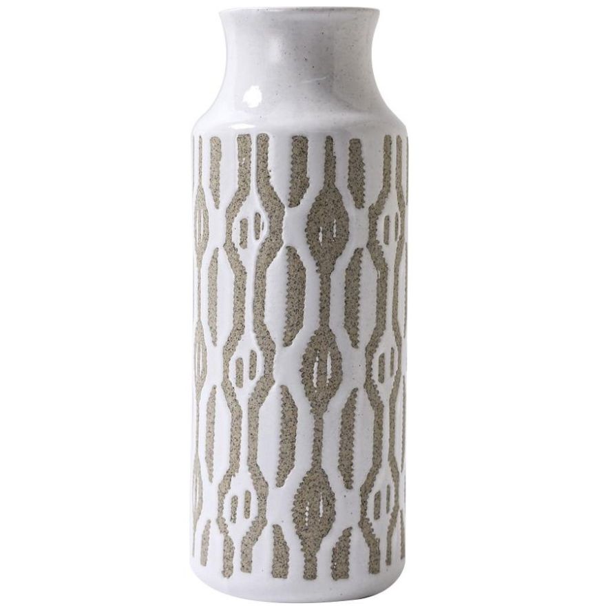 Vasija Cerámica Ikat Beige Vintage Home