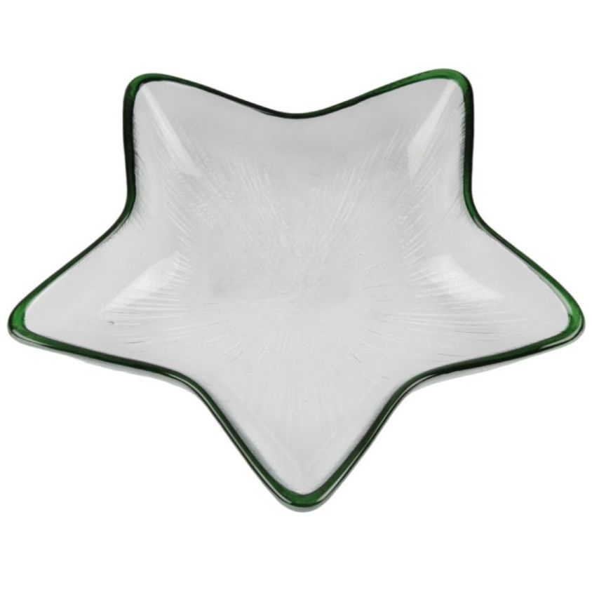 Bandeja Estrella Filo Verde Vidrio 15 Cm Home & Details