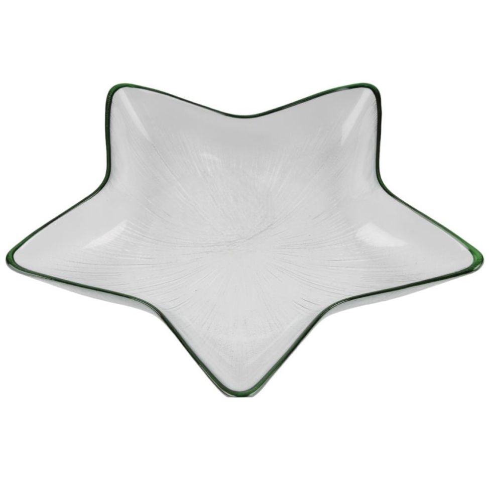 Bandeja Estrella Filo Verde Vidrio 23 Cm Home & Details